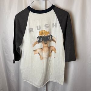 VTG 1985 Rush Power Windows Tour Raglan Shirt Vintage Small Binoculars Band Tee
